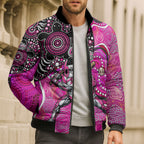 Sydney Sixers Bomber Puffer Jacket Indigenous Dot Art Superhero Batter Tribal Pattern
