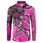 Sydney Sixers Button Sweatshirt Indigenous Dot Art Superhero Batter Tribal Pattern