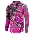Sydney Sixers Button Sweatshirt Indigenous Dot Art Superhero Batter Tribal Pattern