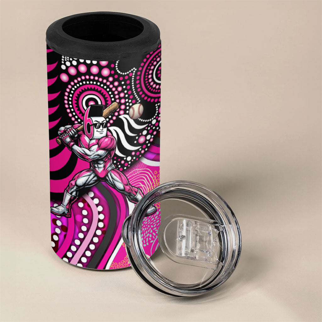 Sydney Sixers 4 in 1 Can Cooler Tumbler Indigenous Dot Art Superhero Batter Tribal Pattern