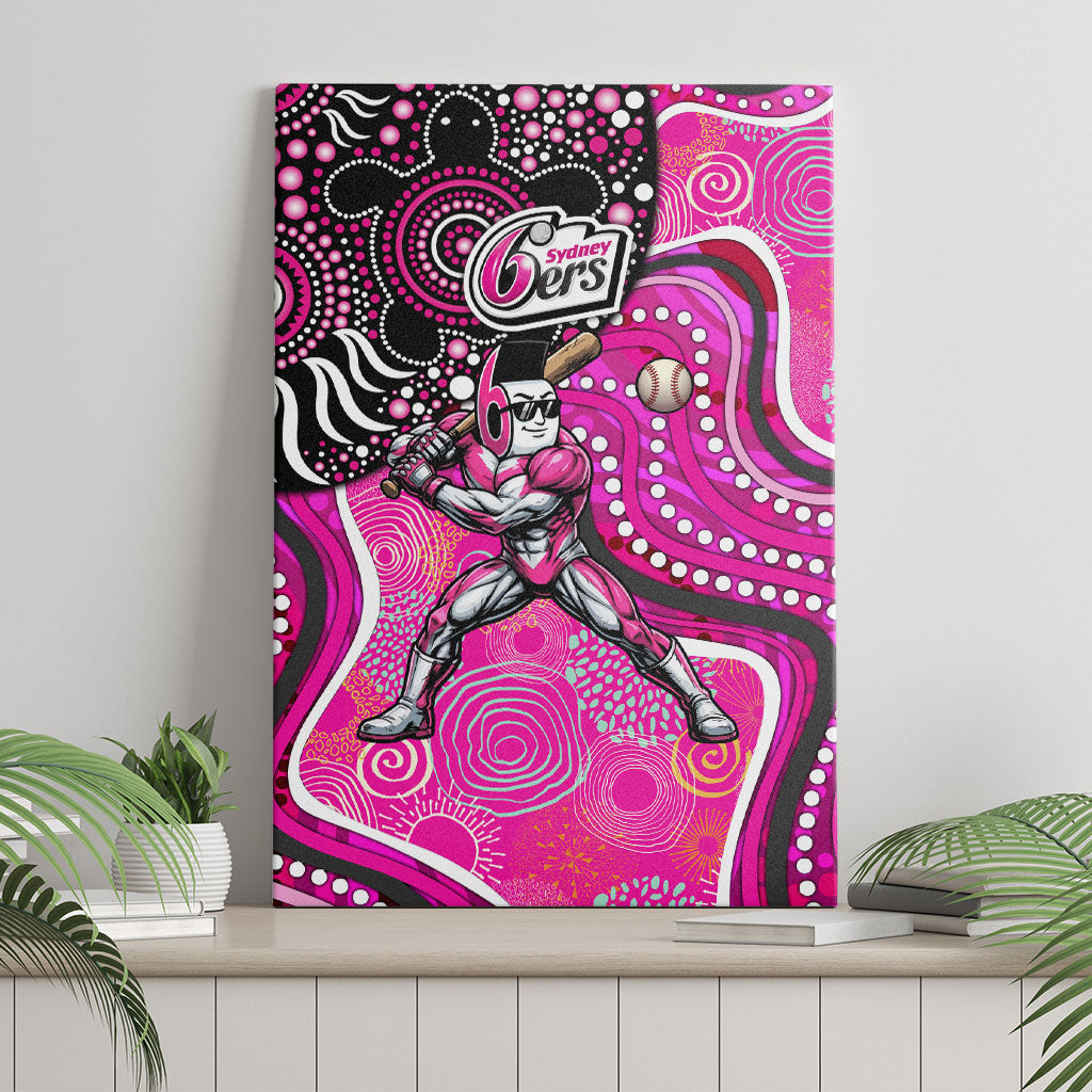 Sydney Sixers Canvas Wall Art Indigenous Dot Art Superhero Batter Tribal Pattern