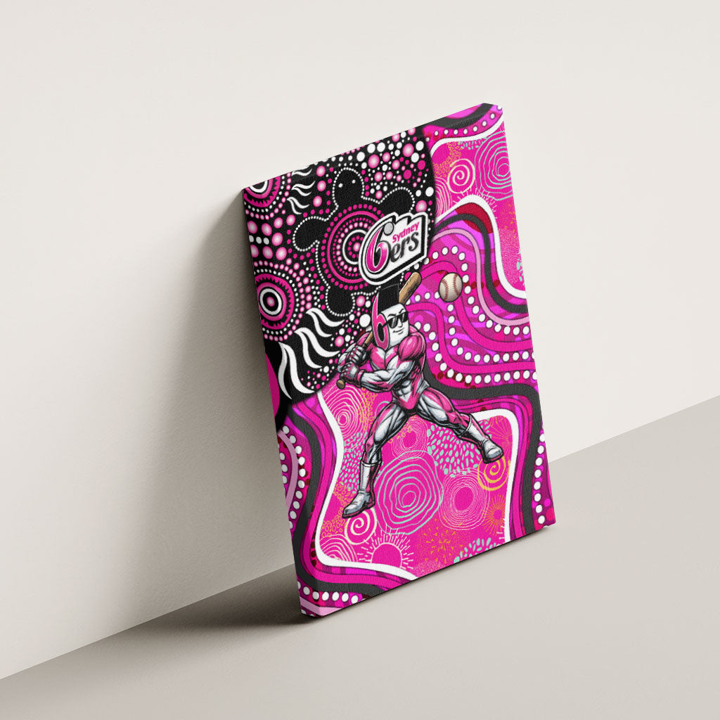 Sydney Sixers Canvas Wall Art Indigenous Dot Art Superhero Batter Tribal Pattern