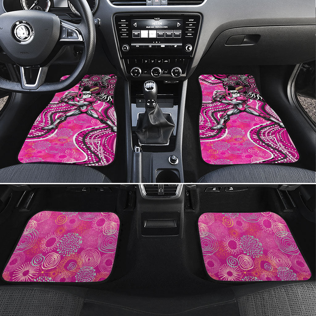Sydney Sixers Car Mats Indigenous Dot Art Superhero Batter Tribal Pattern
