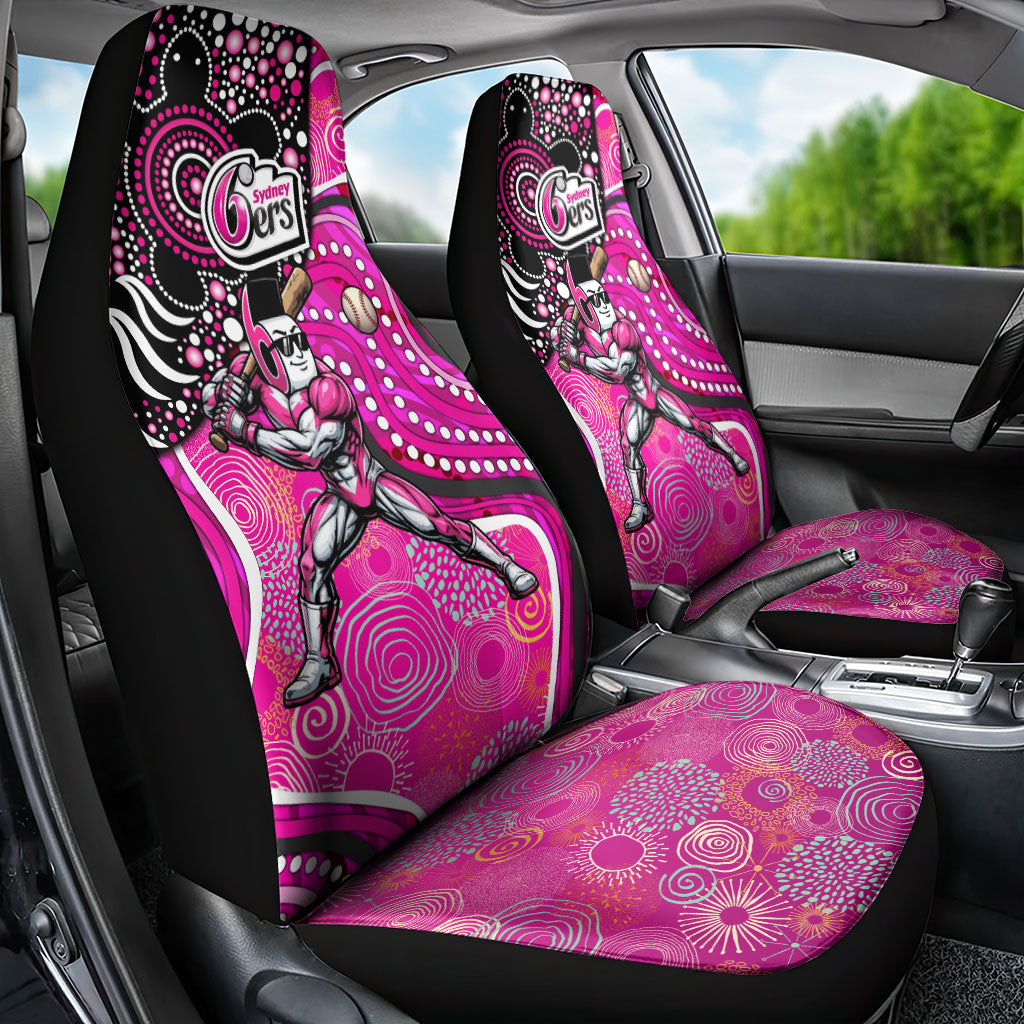 Sydney Sixers Car Seat Cover Indigenous Dot Art Superhero Batter Tribal Pattern