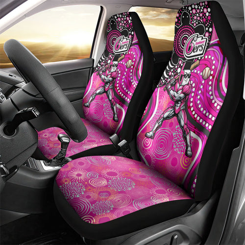 Sydney Sixers Car Seat Cover Indigenous Dot Art Superhero Batter Tribal Pattern