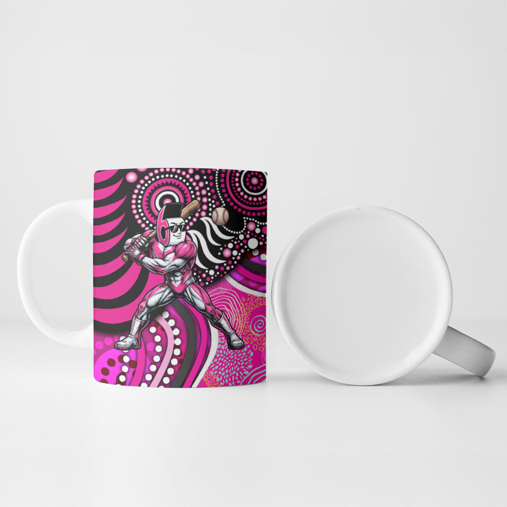 Sydney Sixers Ceramic Mug Indigenous Dot Art Superhero Batter Tribal Pattern