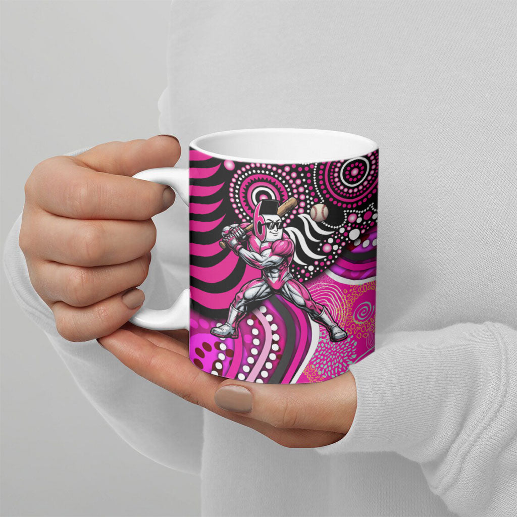 Sydney Sixers Ceramic Mug Indigenous Dot Art Superhero Batter Tribal Pattern