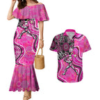 Sydney Sixers Couples Matching Mermaid Dress and Hawaiian Shirt Indigenous Dot Art Superhero Batter Tribal Pattern