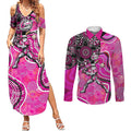 Sydney Sixers Couples Matching Summer Maxi Dress and Long Sleeve Button Shirt Indigenous Dot Art Superhero Batter Tribal Pattern