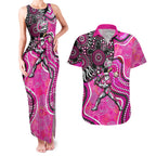 Sydney Sixers Couples Matching Tank Maxi Dress and Hawaiian Shirt Indigenous Dot Art Superhero Batter Tribal Pattern