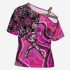 Sydney Sixers Cross Shoulder Shirt Indigenous Dot Art Superhero Batter Tribal Pattern