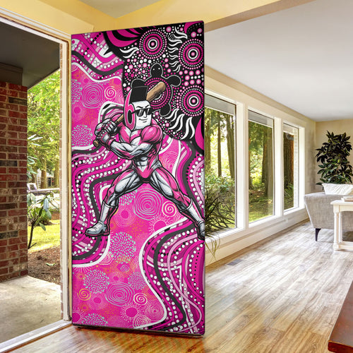 Sydney Sixers Door Cover Indigenous Dot Art Superhero Batter Tribal Pattern