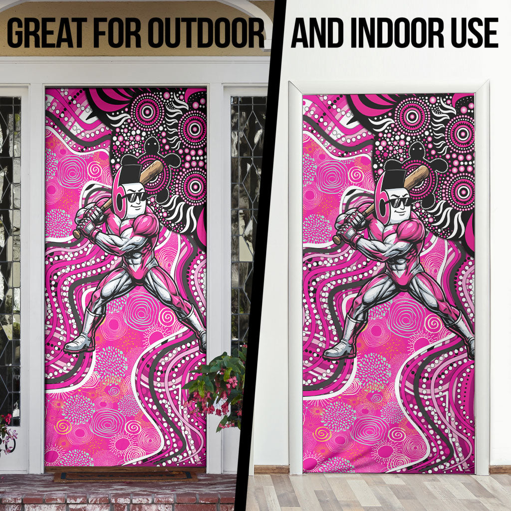 Sydney Sixers Door Cover Indigenous Dot Art Superhero Batter Tribal Pattern
