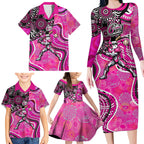 Sydney Sixers Family Matching Long Sleeve Bodycon Dress and Hawaiian Shirt Indigenous Dot Art Superhero Batter Tribal Pattern