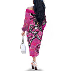 Sydney Sixers Family Matching Off The Shoulder Long Sleeve Dress and Hawaiian Shirt Indigenous Dot Art Superhero Batter Tribal Pattern