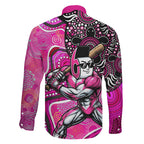 Sydney Sixers Family Matching Off Shoulder Maxi Dress and Hawaiian Shirt Indigenous Dot Art Superhero Batter Tribal Pattern