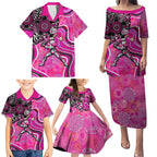 Sydney Sixers Family Matching Puletasi and Hawaiian Shirt Indigenous Dot Art Superhero Batter Tribal Pattern