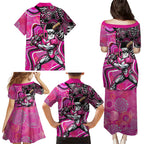 Sydney Sixers Family Matching Puletasi and Hawaiian Shirt Indigenous Dot Art Superhero Batter Tribal Pattern