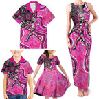Sydney Sixers Family Matching Tank Maxi Dress and Hawaiian Shirt Indigenous Dot Art Superhero Batter Tribal Pattern
