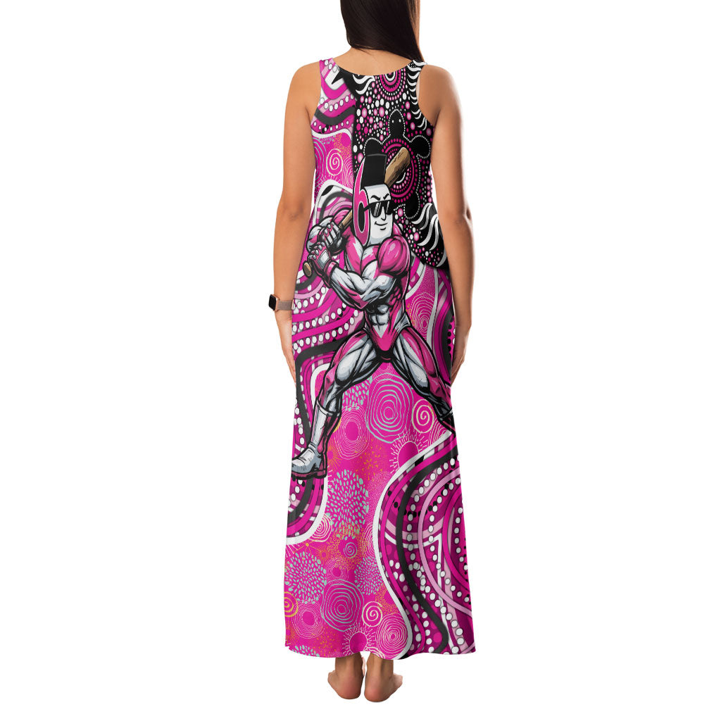 Sydney Sixers Family Matching Tank Maxi Dress and Hawaiian Shirt Indigenous Dot Art Superhero Batter Tribal Pattern