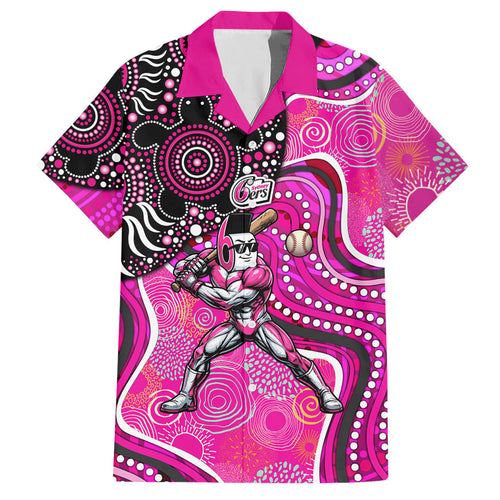 Sydney Sixers Hawaiian Shirt Indigenous Dot Art Superhero Batter Tribal Pattern