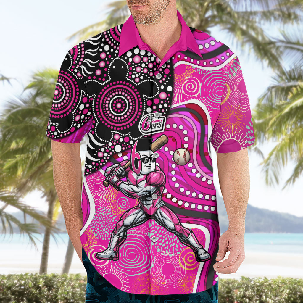 Sydney Sixers Hawaiian Shirt Indigenous Dot Art Superhero Batter Tribal Pattern