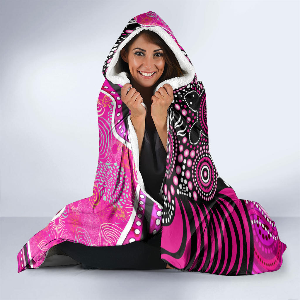 Sydney Sixers Hooded Blanket Indigenous Dot Art Superhero Batter Tribal Pattern