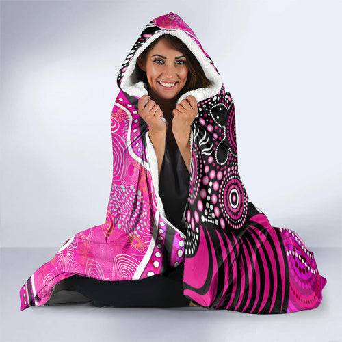 Sydney Sixers Hooded Blanket Indigenous Dot Art Superhero Batter Tribal Pattern