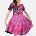 Sydney Sixers Kid Short Sleeve Dress Indigenous Dot Art Superhero Batter Tribal Pattern