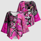 Sydney Sixers Kimono Sleeve Blouse Indigenous Dot Art Superhero Batter Tribal Pattern