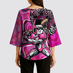 Sydney Sixers Kimono Sleeve Blouse Indigenous Dot Art Superhero Batter Tribal Pattern