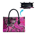 Sydney Sixers Leather Bag Indigenous Dot Art Superhero Batter Tribal Pattern