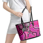 Sydney Sixers Leather Tote Bag Indigenous Dot Art Superhero Batter Tribal Pattern