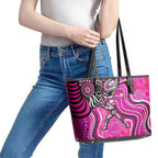 Sydney Sixers Leather Tote Bag Indigenous Dot Art Superhero Batter Tribal Pattern