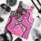 Sydney Sixers Men Tank Top Indigenous Dot Art Superhero Batter Tribal Pattern