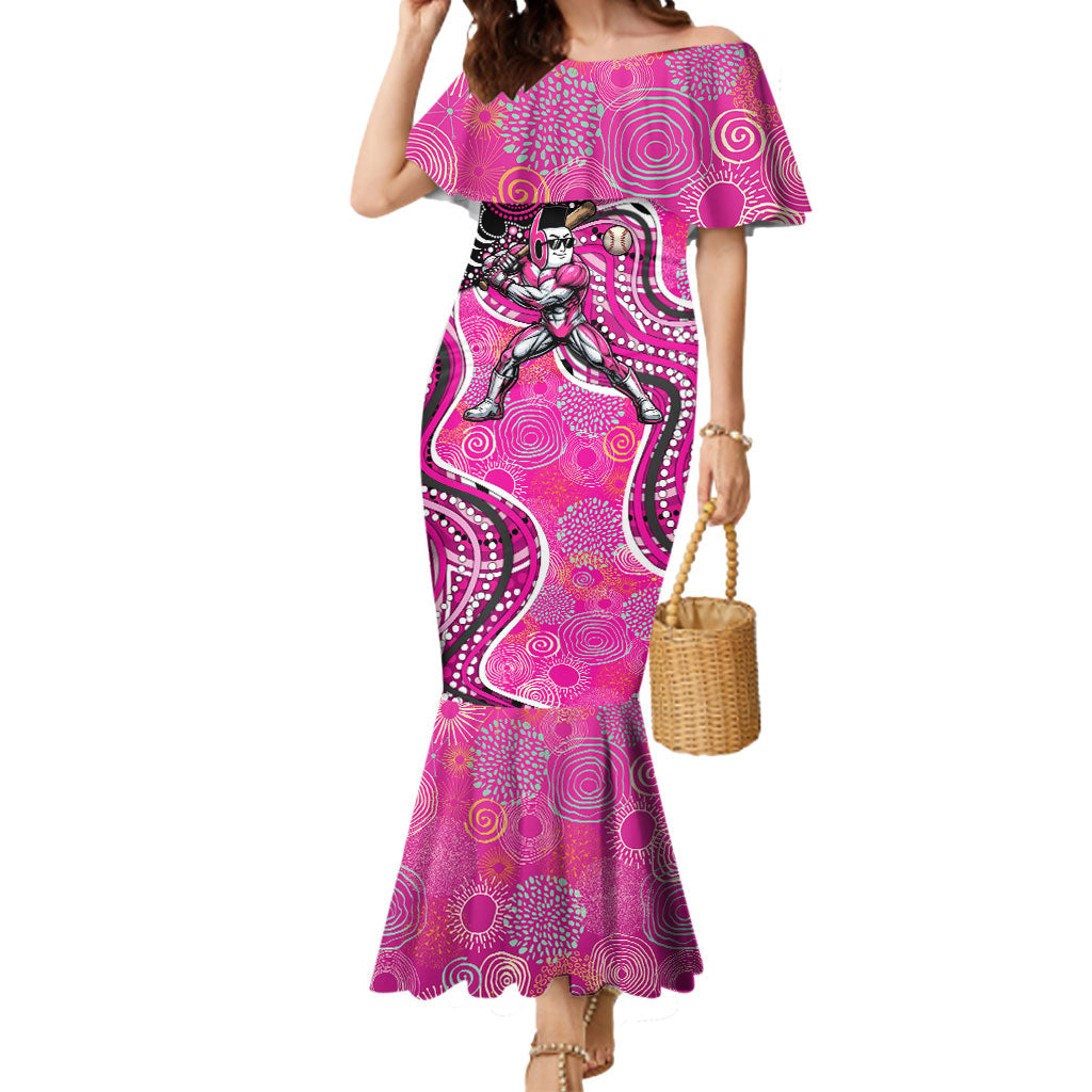 Sydney Sixers Mermaid Dress Indigenous Dot Art Superhero Batter Tribal Pattern