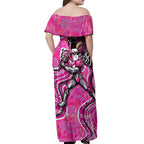 Sydney Sixers Off Shoulder Maxi Dress Indigenous Dot Art Superhero Batter Tribal Pattern