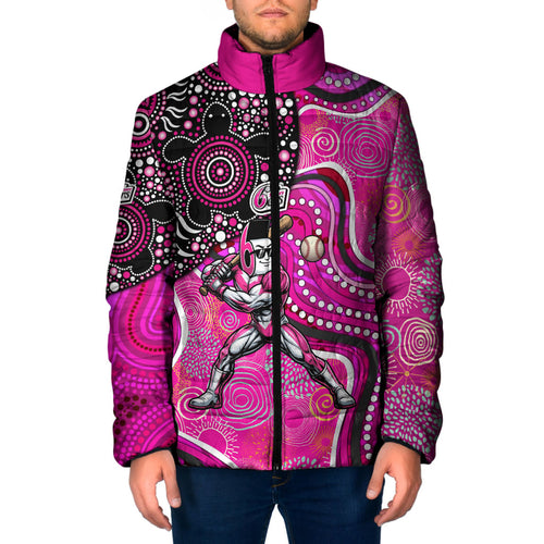 Sydney Sixers Padded Jacket Indigenous Dot Art Superhero Batter Tribal Pattern