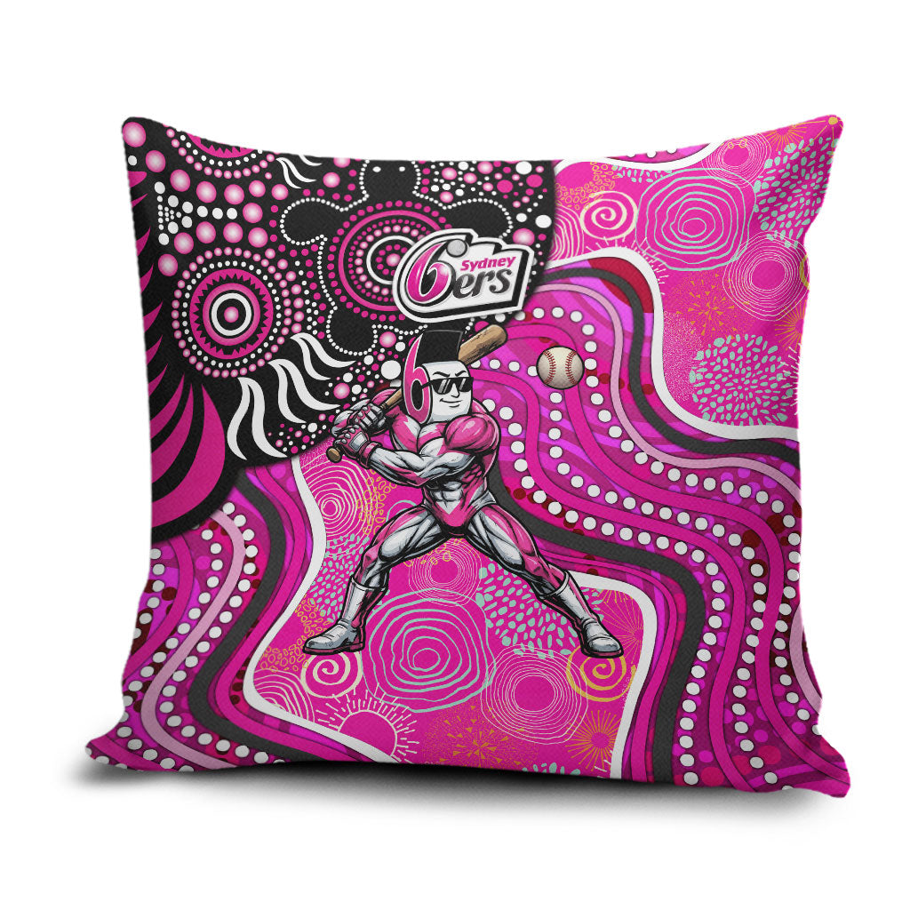 Sydney Sixers Pillow Cover Indigenous Dot Art Superhero Batter Tribal Pattern