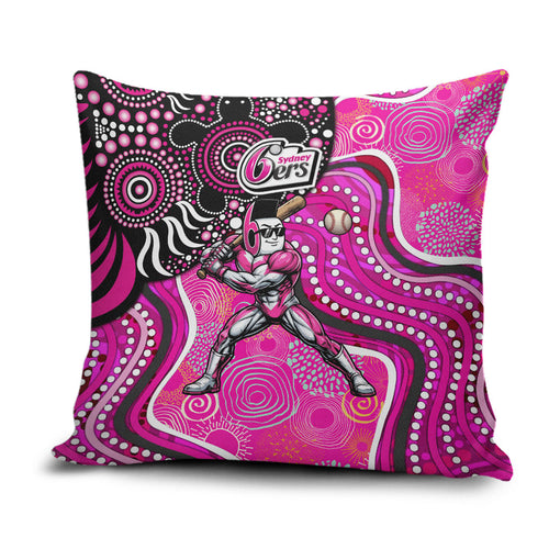 Sydney Sixers Pillow Cover Indigenous Dot Art Superhero Batter Tribal Pattern