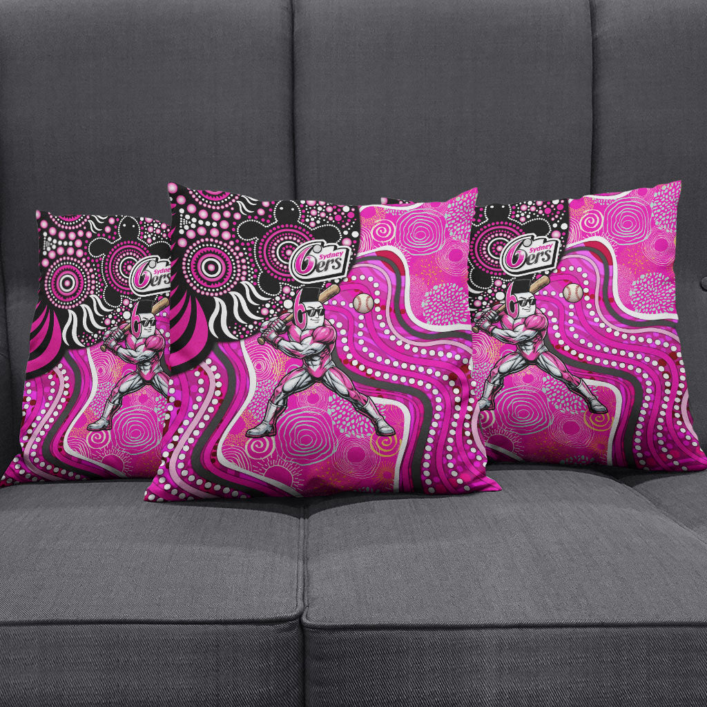 Sydney Sixers Pillow Cover Indigenous Dot Art Superhero Batter Tribal Pattern
