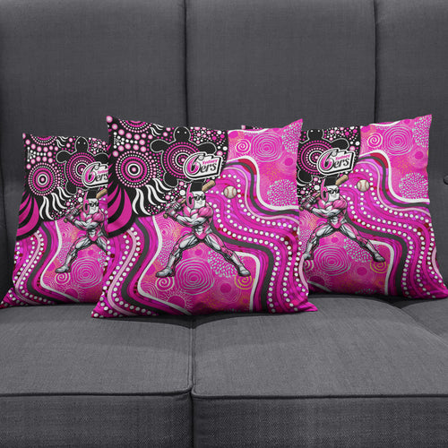 Sydney Sixers Pillow Cover Indigenous Dot Art Superhero Batter Tribal Pattern