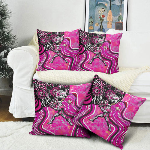 Sydney Sixers Pillow Cover Indigenous Dot Art Superhero Batter Tribal Pattern