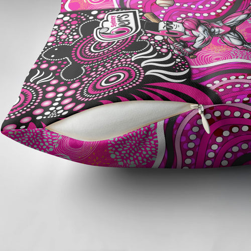 Sydney Sixers Pillow Cover Indigenous Dot Art Superhero Batter Tribal Pattern