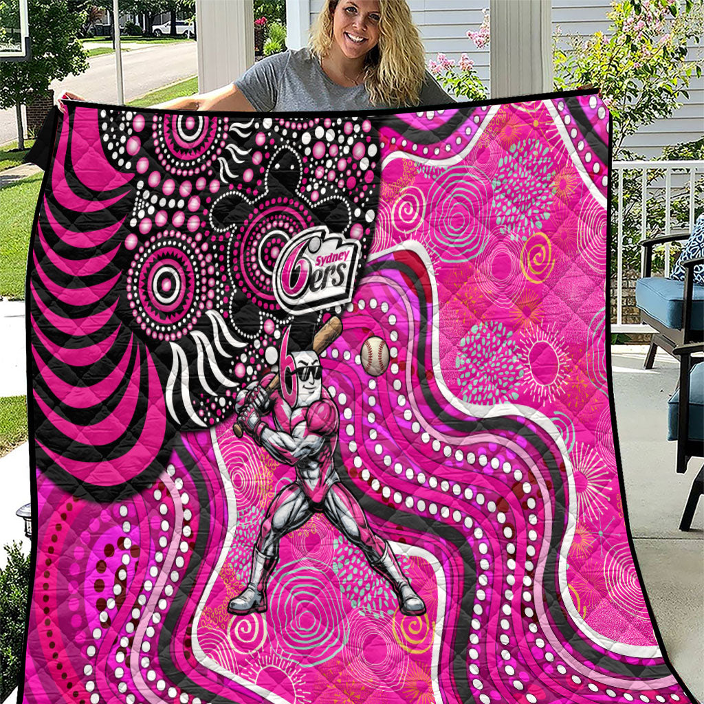 Sydney Sixers Quilt Indigenous Dot Art Superhero Batter Tribal Pattern