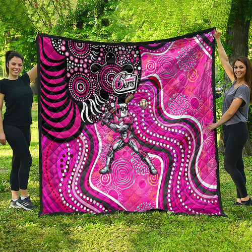 Sydney Sixers Quilt Indigenous Dot Art Superhero Batter Tribal Pattern