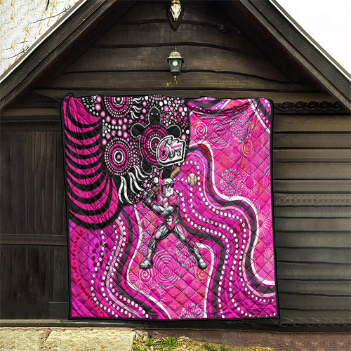 Sydney Sixers Quilt Indigenous Dot Art Superhero Batter Tribal Pattern