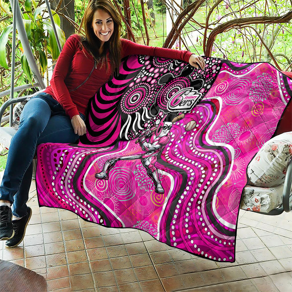 Sydney Sixers Quilt Indigenous Dot Art Superhero Batter Tribal Pattern