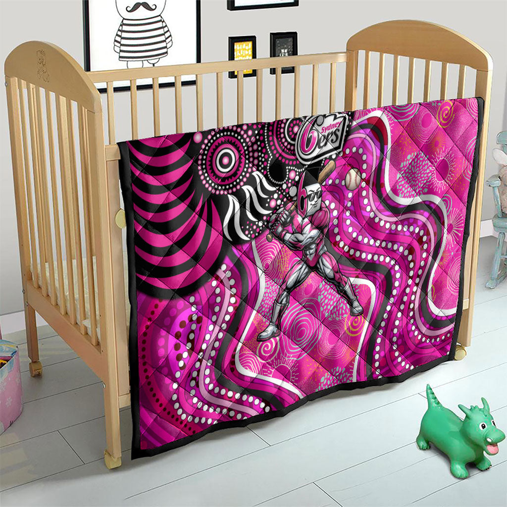 Sydney Sixers Quilt Indigenous Dot Art Superhero Batter Tribal Pattern
