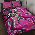 Sydney Sixers Quilt Bed Set Indigenous Dot Art Superhero Batter Tribal Pattern